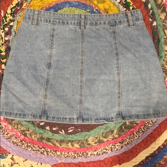 Button Up Denim Mini Skirt - Picture 2 of 2